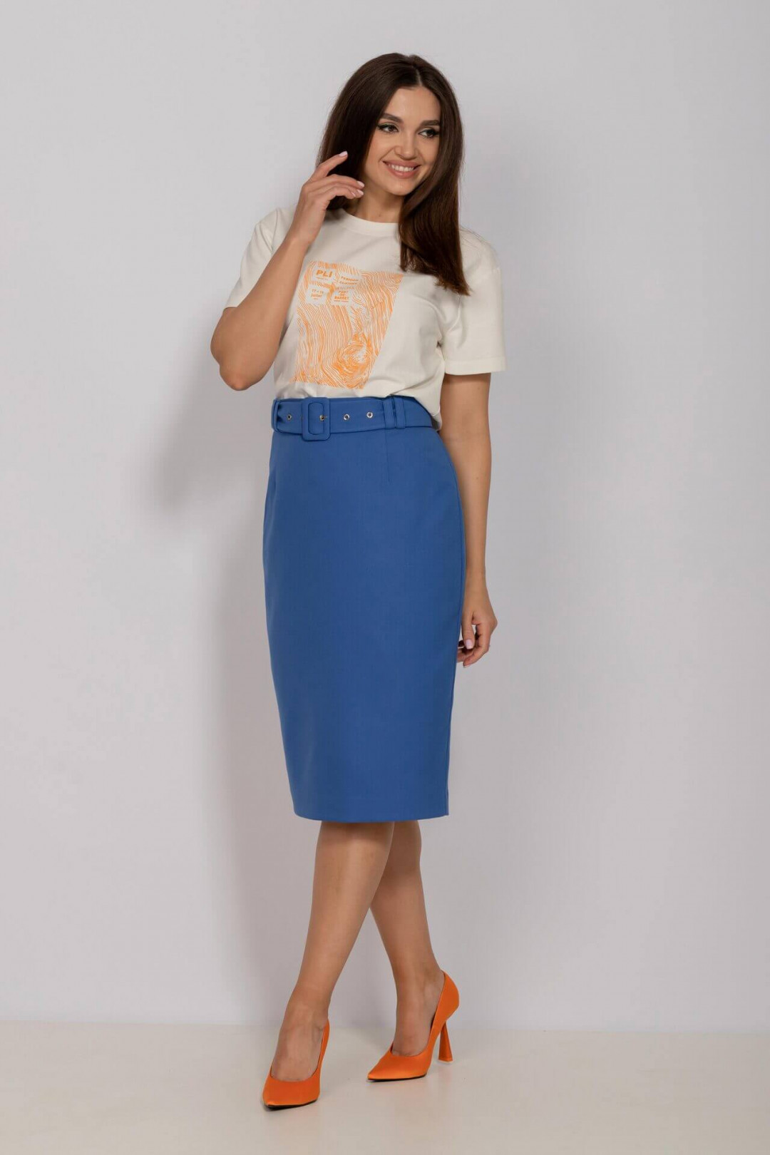 Юбка MisLana С827 синий - фото 2